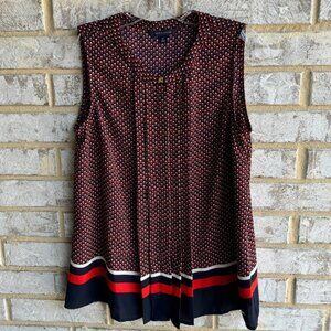 Tommy Hilfiger Multi Color Argyle/Diamond Sleeveless Blouse Women's Size S.